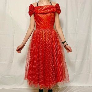 Vintage handmade 1970’s red and silver